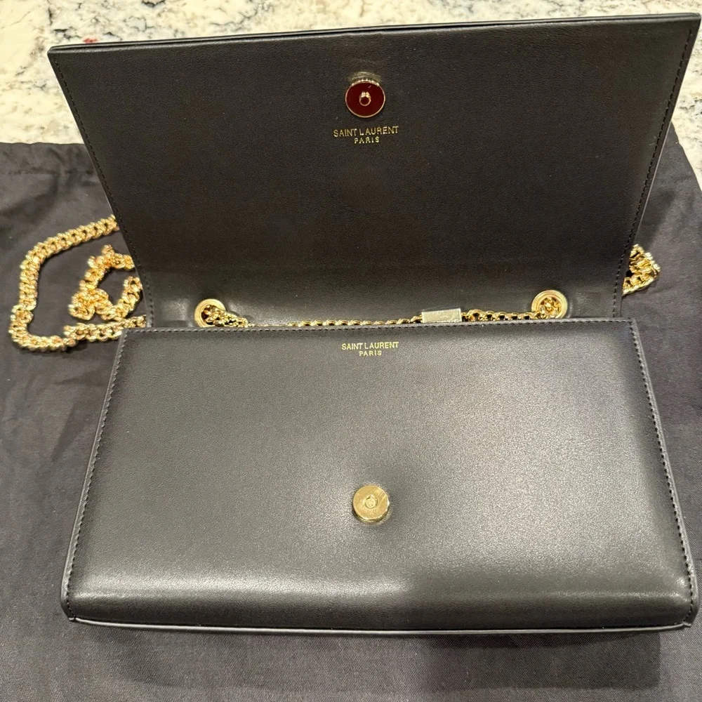 SAINT LAURENT Kate Medium Leather Shoulder Bag in Black - Picture 4 of 6